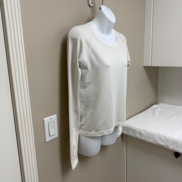 Lululemon Swiftly Tech Long-Sleeve Shirt 2.0 *Waist Length Light Ivory Sz 8 $78 - Picture 6 of 16